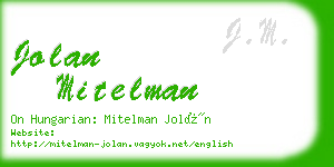 jolan mitelman business card